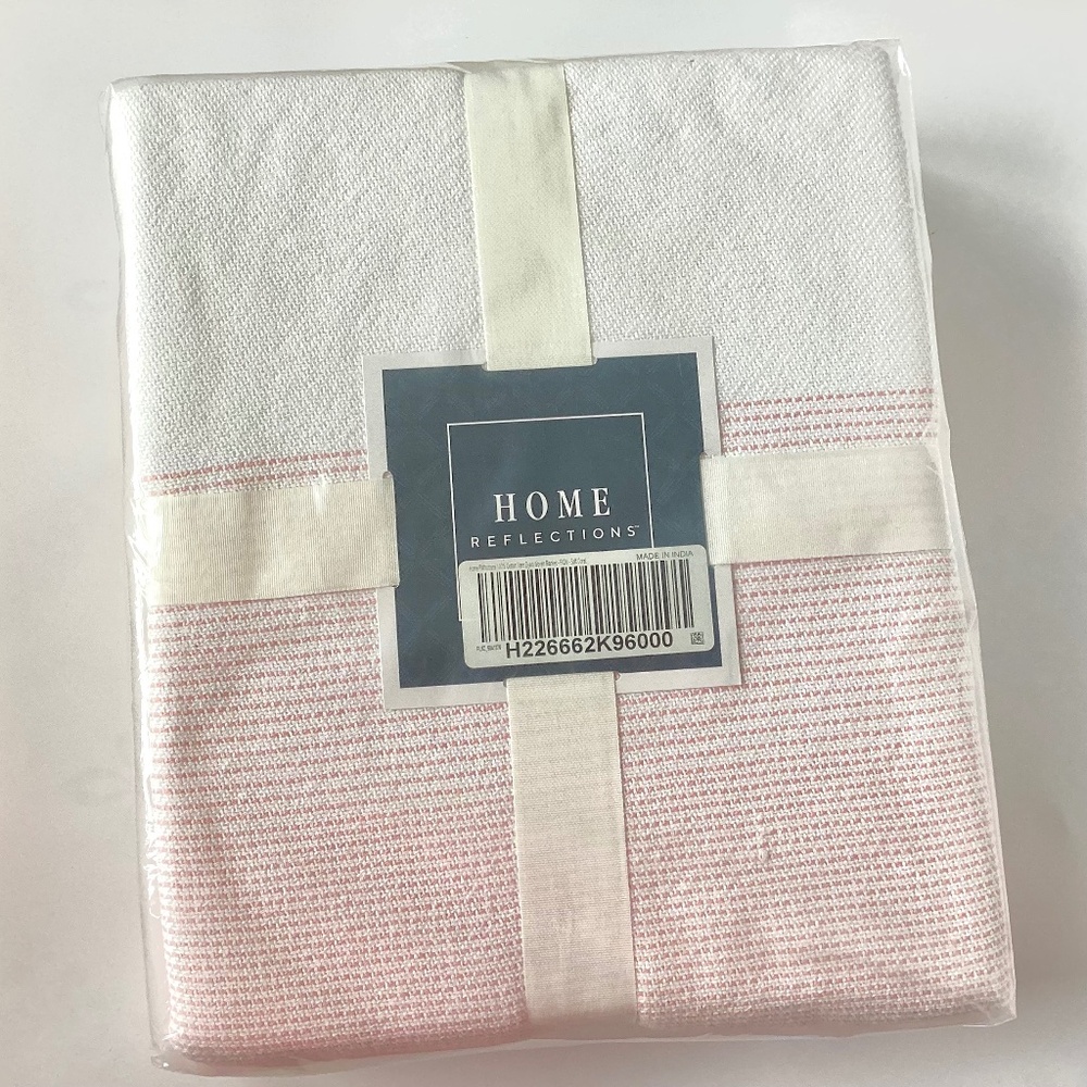 Home Reflections 100% Cotton Yarn Dyed Woven Blanket. Full/Queen Soft Coral NWT